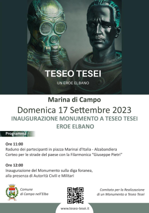 A Marina di Campo l&#039;inaugurazione del monumento dedicato a Teseo Tesei