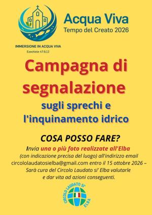 Segnala con foto gli sprechi e l'inquinamento dell'acqua all'Elba