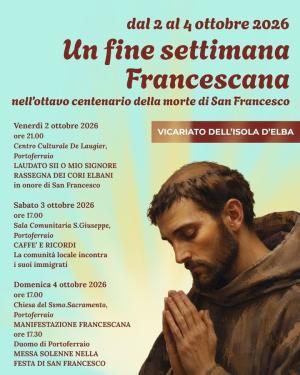 Comunità Pastorale di Portoferraio: chiusura dell’Anno Francescano e nuovi orari delle Messe