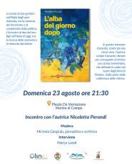 "L'alba del giorno dopo": a Marina di Campo la presentazione del romanzo d'esordio di Nicoletta Perondi