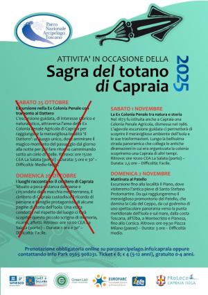 Cancellati, causa maltempo, gli eventi del weekend con il Parco a Capraia