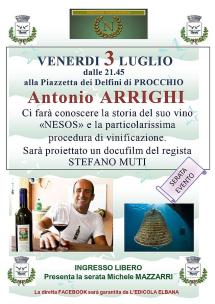 Antonio Arrighi e il suo vino "Nesos" protagonisti a Procchio