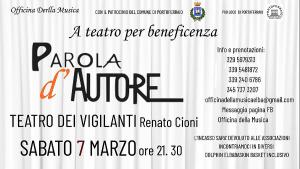 Al Teatro dei Vigilanti la 5^ edizione di "Parola d'Autore"