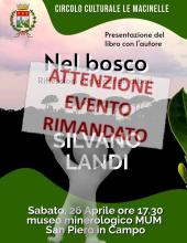 Rimandata la presentazione del libro "Nel bosco" di Silvano Landi