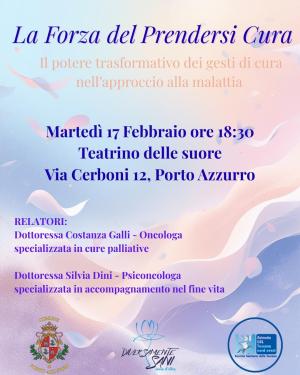 Cure Palliative, a Porto Azzurro l'incontro "La Forza del prendersi cura" con la Dottoressa Galli