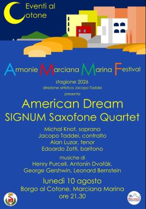 Per Armonie Marciana Marina Festival il concerto American Dream con il Signum Saxophone Quartet