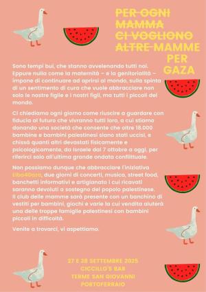 Il club delle mamme parteciperà all’iniziativa Elba4Gaza