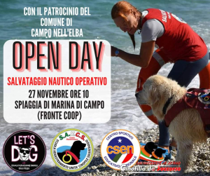 Il 27 Novembre a Campo presentazione del corso per unità cinofile da soccorso nautico