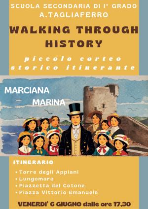I ragazzi della Scuola Secondaria marinese protagonisti del piccolo corteo storico “Walking through history”