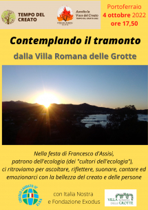 “Contemplando il tramonto”, iniziativa il 4 ottobre alla Villa romana delle Grotte