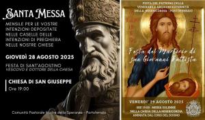 La Comunità pastorale di Portoferraio celebra Sant&#039;Agostino e San Giovanni Battista