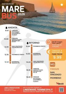 Il 30 maggio riparte il servizio MAREBUS che collega Firenze con l'Elba