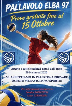 Pallavolo Elba 97, al via le prove gratuite per i giovani