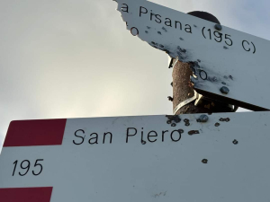 Fotocronaca: Vandali &quot;fucilatori&quot; di cartelli indicatori a Castancoli (Campo)
