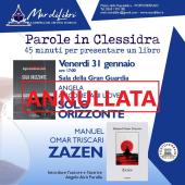 Annullato l'appuntamento di "Parole in clessidra" previsto per oggi