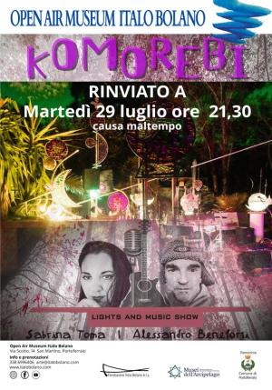 Il concerto dei Komorebi al Museo Bolano rinviato a domani