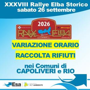 Capoliveri e Rio: variazioni alla raccolta rifiuti in occasione del Rallye Storico ️