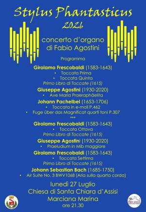 Stylus Phantasticus torna a Marciana Marina con il concerto d'organo nella chiesa di Santa Chiara