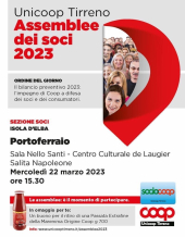 Mercoledì 22 Marzo  l'Assemblea dei Soci Elbani della UNICOOPTIRRENO alla De Laugier