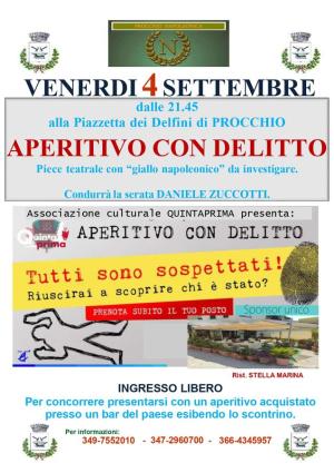 Stasera a Procchio "Aperitivo con delitto"