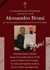Il cordoglio della parrocchia di San Giuseppe per la scomparsa di Alessandro Bruni
