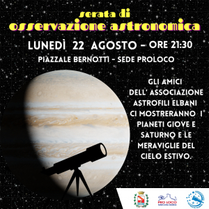 Serata di osservazione astronomica a Marciana Marina