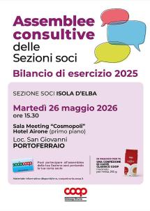 Il 26 maggio Assemblea dei Soci Coop dell'Elba