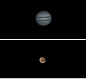 Luminosissimi Giove e Marte fotografati dagli Astrofili Elbani