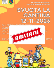 Rinviata al 3 dicembre la manifestazione “Svuota Cantina 2023”