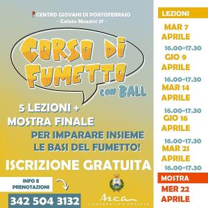 Al Centro Giovani corso di fumetto con Ball - Lab Gratuito per giovani elbani