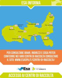 ESA, dal 1° ottobre cambiano gli orari dei Centri di Raccolta