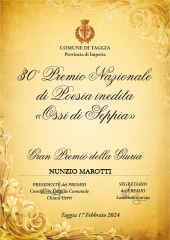 Premio Nazionale "Ossi di Seppia", Nunzio Marotti riceve il Gran Premio della Giuria