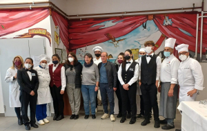 Un buffet "di cucina d'autore" presentato  dai ragazzi del "Brignetti" all'assessore regionale