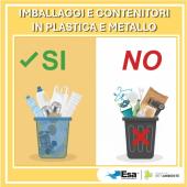 Presenza di materiali non conformi nel multimateriale: ESA richiama l’utenza al corretto conferimento