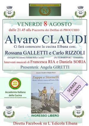 Domani a Procchio Alvaro Claudi con &quot;Zuppe e Stornelli&quot;
