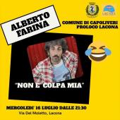 A Lacona lo spettacolo “Non è colpa mia” di Alberto Farina