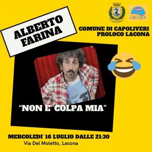 A Lacona lo spettacolo “Non è colpa mia” di Alberto Farina