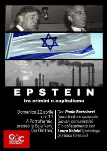 A Portoferraio un incontro-dibattito sugli “Epstein Files”