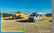 Cade da un'impalcatura, trasferito, in codice d'urgenza rosso, con Pegaso a Livorno