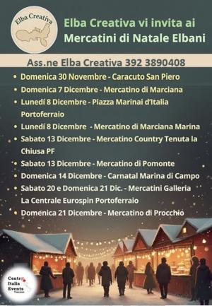 Il calendario dei Mercatini di Natale di &quot;Elba Creativa&quot;