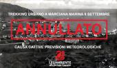 Causa maltempo annullato il Trekking Urbano previsto per l'8 settembre