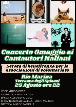 Stasera a Rio Marina concerto di beneficenza a sostegno delle associazioni di volontariato