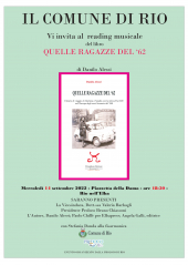 A Rio Elba lettura musicale del libro 'QUELLE RAGAZZE DEL ‘62'