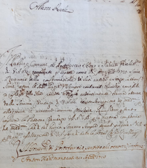 Portoferraio anno 1710 - Conferma dei privilegi: richiesta della comunità e del governatore a Sua Altezza Reale (parte 2)