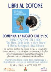 Libri al cotone - Il 17 agosto la presentazione di "Del Mare, Delle Isole e altre Storie" di Marino Garfagnoli