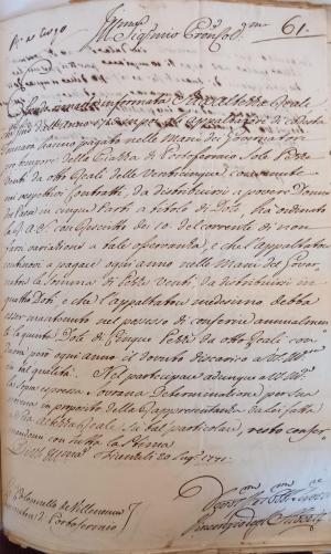 Portoferraio 1771. Contratto di appalto della tonnara e dote annuale da distribuirsi a donne povere