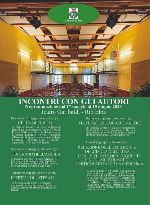 Al Teatro Garibaldi di Rio Elba parte la rassegna “INCONTRI CON GLI AUTORI”