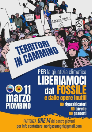 11 marzo, seconda tappa del Giro d‘Italia dei “Territori in cammino per liberarsi dal fossile“